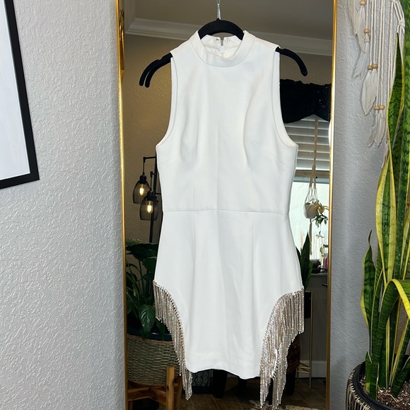 HOUSE OF CB 'Charlize' White Crystal Trim Dress NWT - Picture 11 of 15